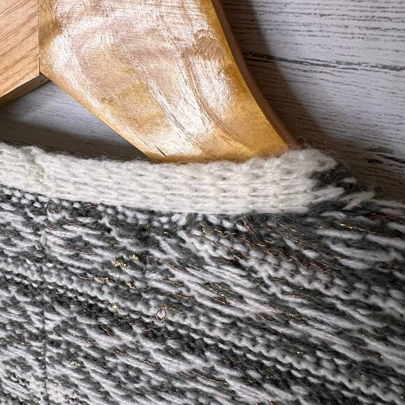 Knox Rose Sweater Womens Size XL Gray & White Aztec Geometric Poncho Cardigan - Picture 11 of 14